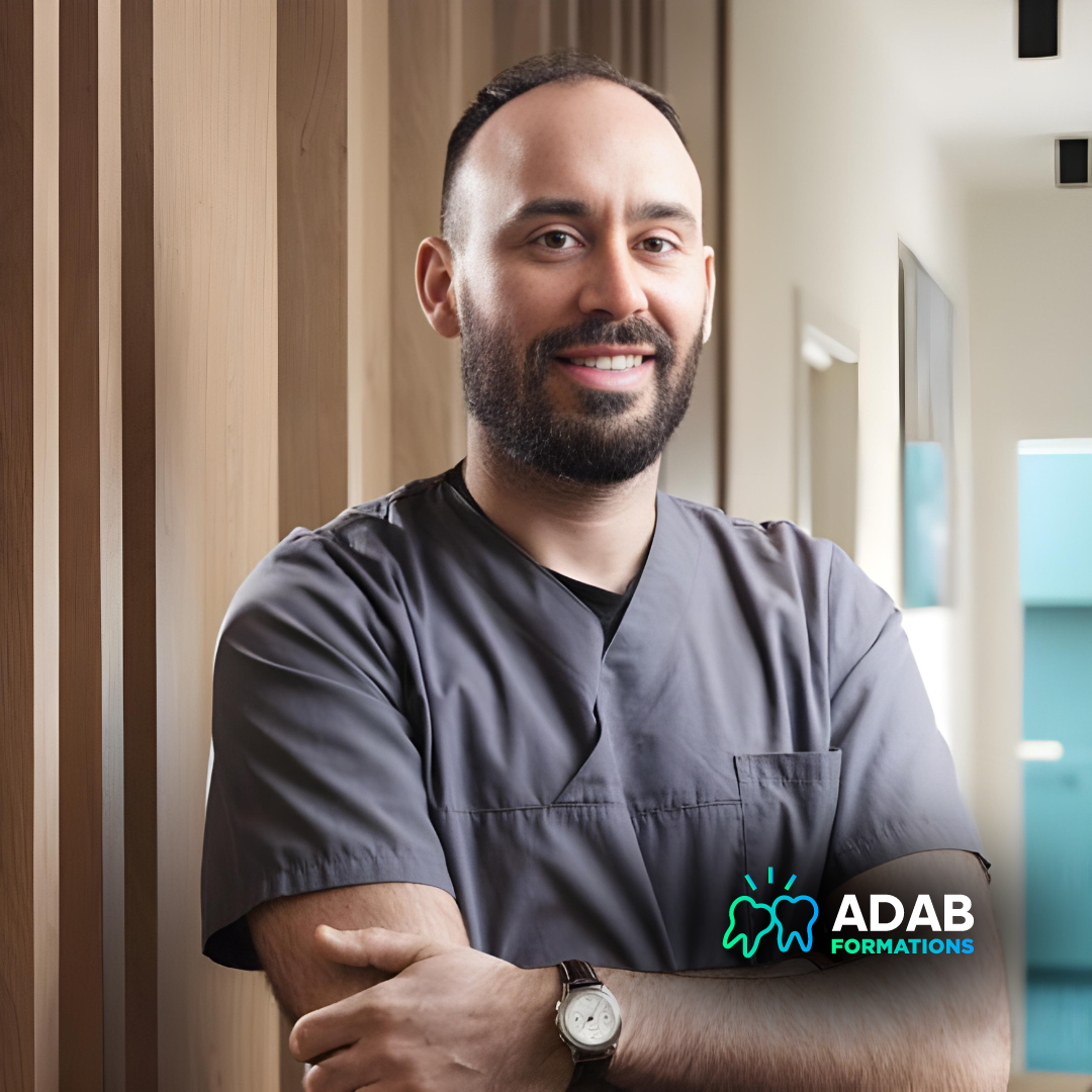 Brice Redor, dentiste spécialisé dans la dentisterie restauratrice et conférencier à l'occasion de la conférence dentaire organisée le 12 ocotbre 2024 au Kinépolis de Liège par l'association de formations dentaires ADAB ASBL